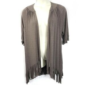 Jodifl Fringe Cardigan Size Small Boutique Brown Coachella Boho